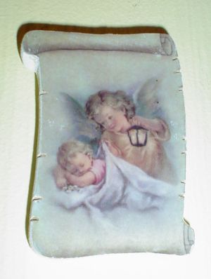 Cuadrito con bebe y angel