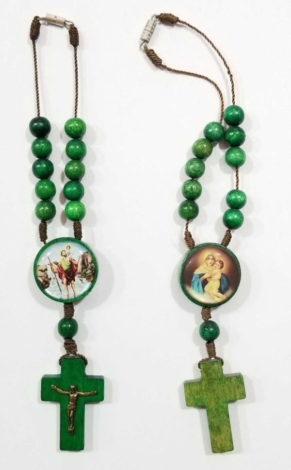 Denario para auto de San Cristobal con Virgen de Schoenstatt