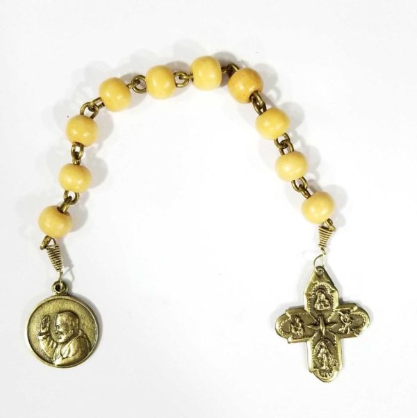 Denario abierto de Padre Pio con cruz italiana