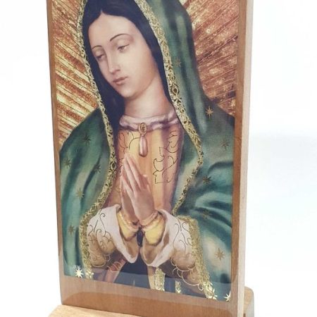 Icono Virgen de Guadalupe rayos dorados 12cm