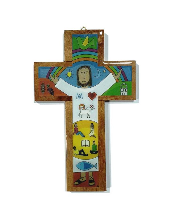 Cruz juvenil 18cm cristo resucitado