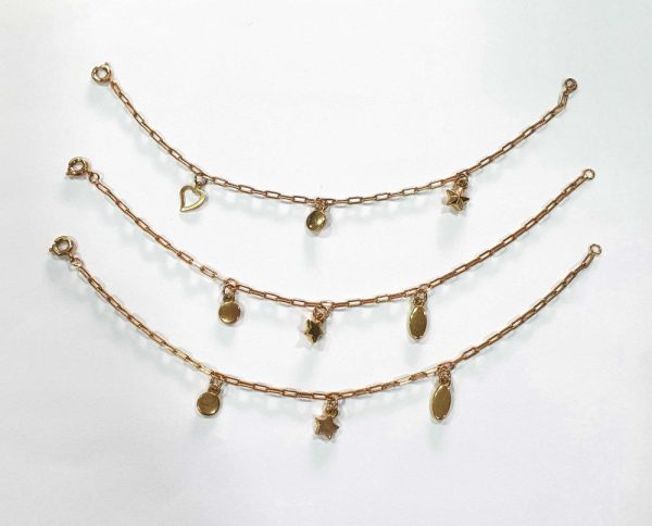 Pack de 3 pulseras doradas