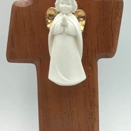 Cruz pedestal con Angel (16 cms)
