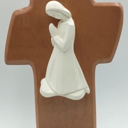 Cruz pedestal con imagen Virgen - I
