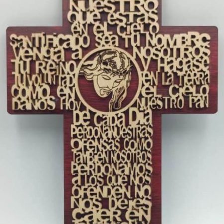 Cruz rezo Padre Nuestro (relieve)