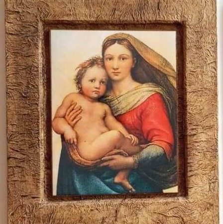 Cuadro Virgen con Niño (33x28 cms. rústico)