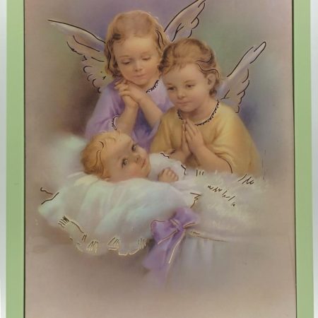 Cuadro Angel de la Guarda - Verde (23x18 cms.)