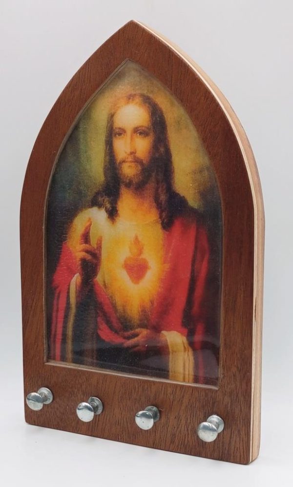 Cuadro porta llaves Sagrado Corazón de Jesús - 19 cms.