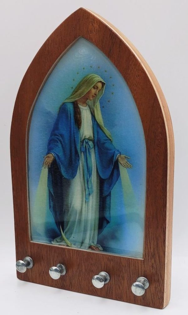 Cuadro porta llaves Virgen de los Rayos (Milagrosa) - 19 cms.