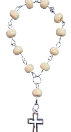 Denario madera con cruz metálica