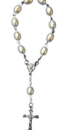 Denario perlas con imagen Virgen