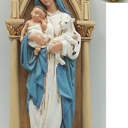 Imagen Virgen, niño y cordero con benditero