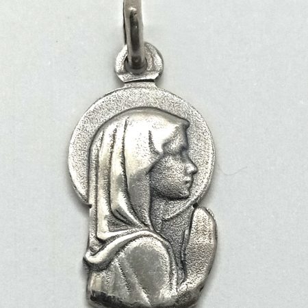 Medalla de plata Virgen niña - 18 mm.