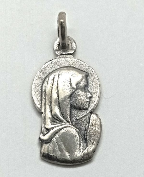 Medalla de plata Virgen niña - 18 mm.
