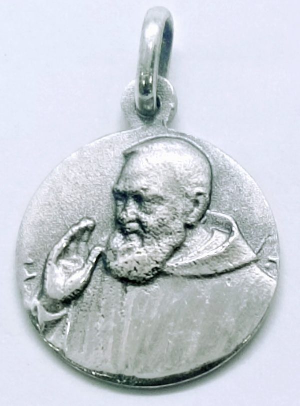 Medalla de plata Padre Pio 18mm