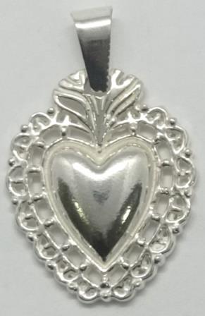 Medalla de plata Sagrado corazón - 2,7 cms.