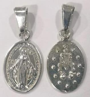 Medalla de plata ley 925 Virgen de los rayos 17mm.