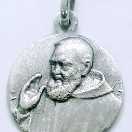 Medalla de plata Padre Pío de Pietrelcina - 16 mm.