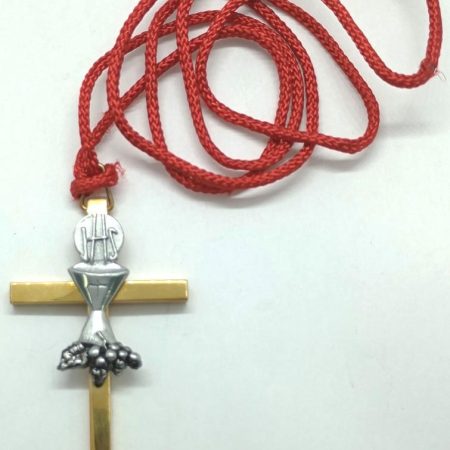 Cruz de bronce colgante icono comunión - 7 cms