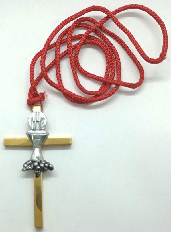 Cruz de bronce colgante icono comunión - 7 cms