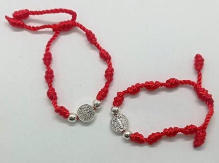 Pulsera Bebe/Niños con medalla San Benito