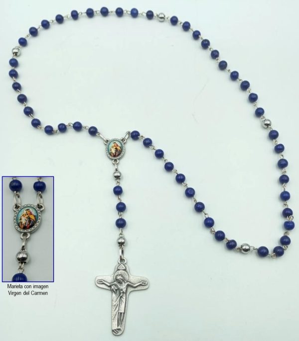 Rosario de lapislazuli - Virgen del Carmen