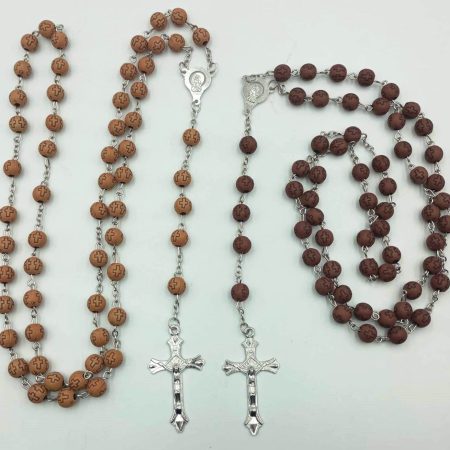 Rosario cruz grabada