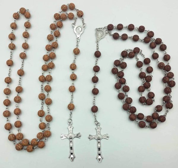 Rosario cruz grabada