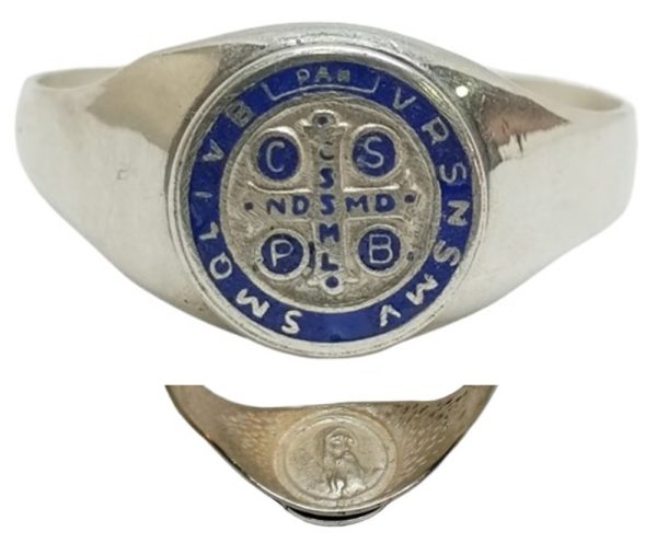 Anillo San Benito - plata (925) esmaltado