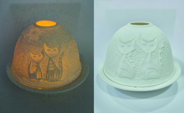 Lampara de porcelana de gatitos