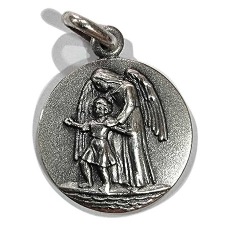 Medalla de plata de Angel de la Guarda 18mm