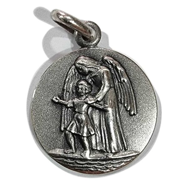 Medalla de plata de Angel de la Guarda 18mm