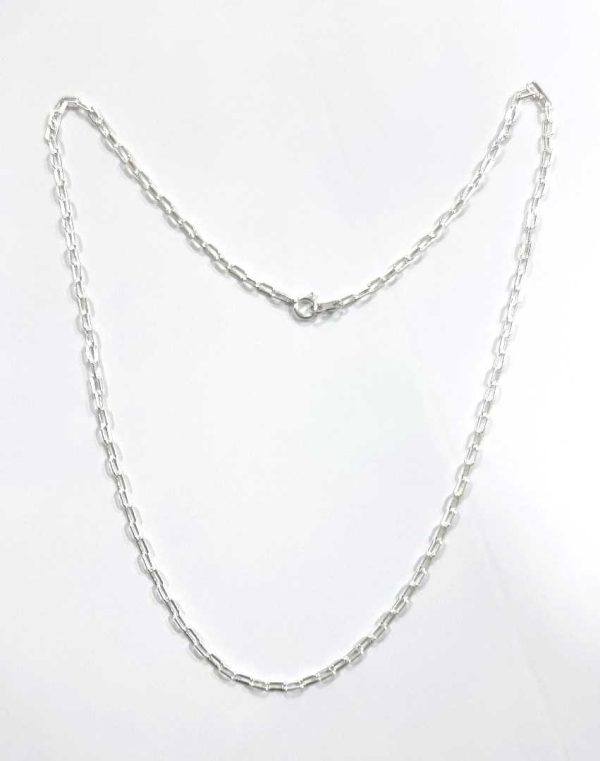 Cadena de plata 60 cms. - eslabón grande