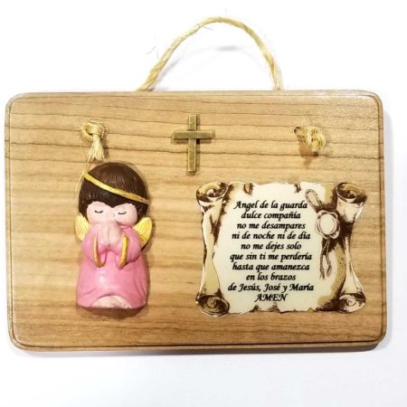 Tabla de rezo del angel de la guarda rosa