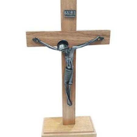 Crucifijo Cristo Orante 19 cms. plateada