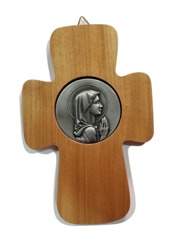 Cruz Madera Virgen Niña