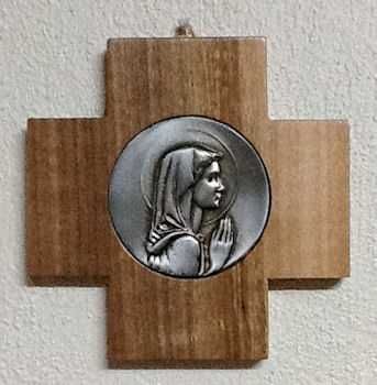 Cruz 12 x12 Virgen Niña Natural