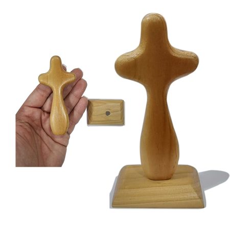 Cruz viajera madera natural 10x5cm