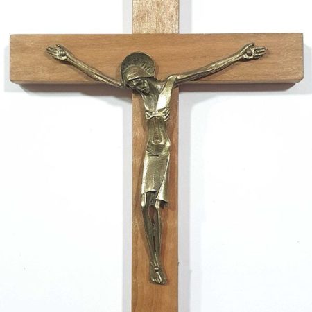 Cruz natural chica cristo bronce 20cm