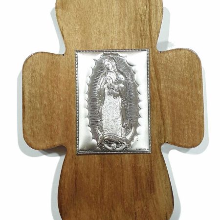 Cruz Virgen de guadalupe en plata italiana