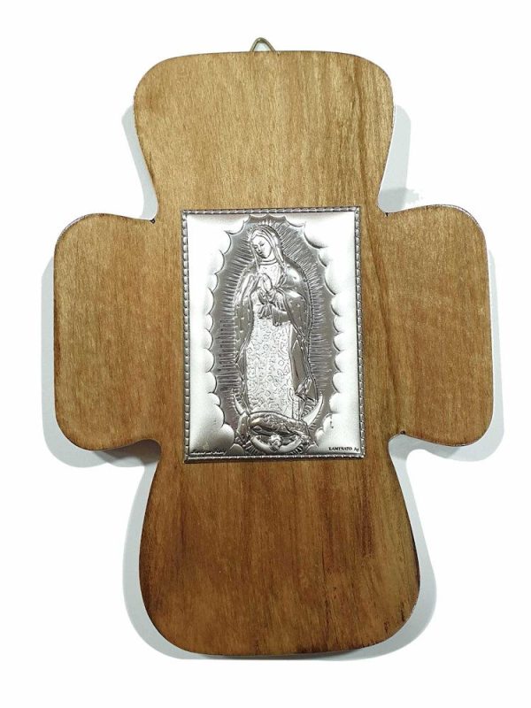 Cruz Virgen de guadalupe en plata italiana