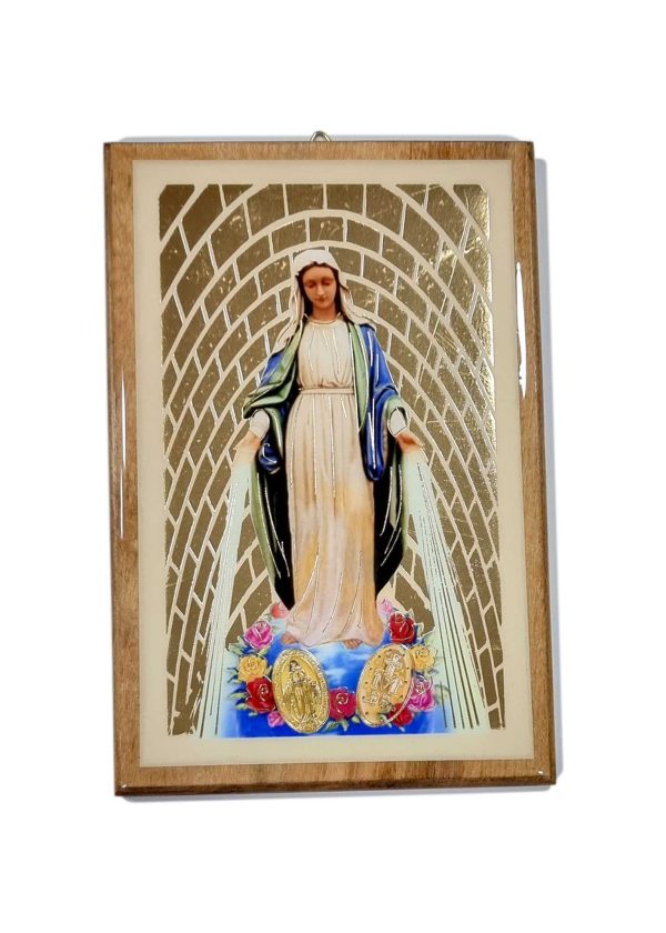 Cuadro metalizado Virgen de los rayos 18x12