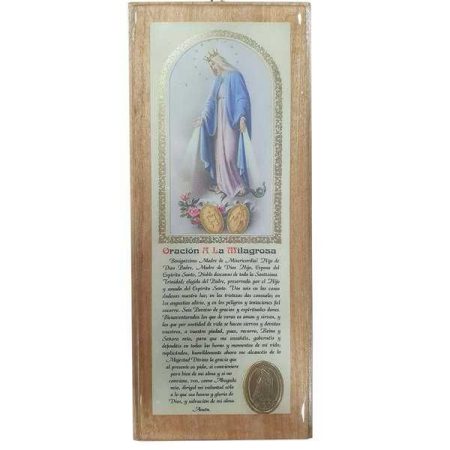 Cuadro con rezo a la Virgen de los rayos 19cm