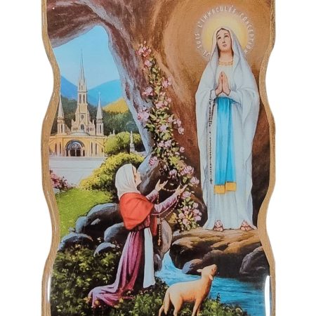Cuadrito Virgen de Lourdes cafe