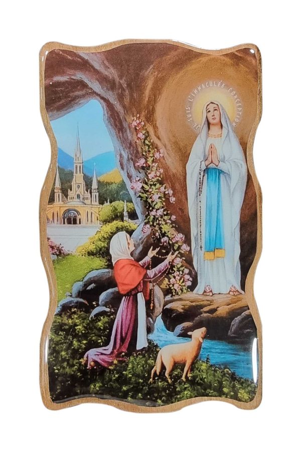Cuadrito Virgen de Lourdes cafe
