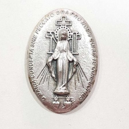 Autoadhesivo metalico ovalado Virgen de los Rayos