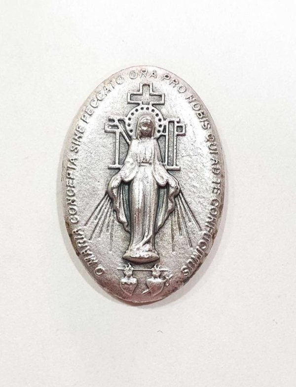 Autoadhesivo metalico ovalado Virgen de los Rayos