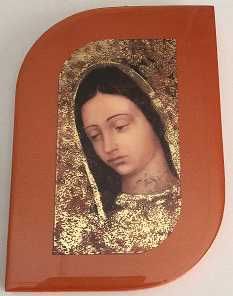 Cuadrito con forma - Guadalupe corazón 13x9 cms.