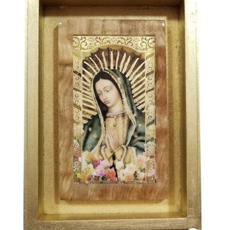 Cuadrito doble fondo - Guadalupe con rosas