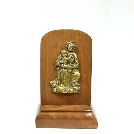 Icono con base Virgen Maria con nino 11x7cm